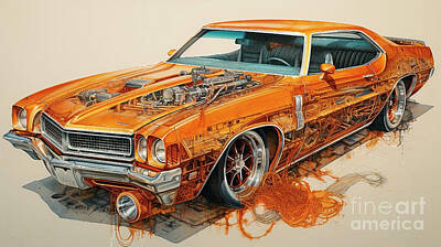 Royalty-Free and Rights-Managed Images - Muscle Car 1037 Buick GSX supercar by Clark Leffler
