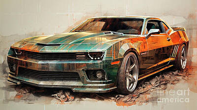 Royalty-Free and Rights-Managed Images - Muscle Car 1069 Chevrolet Camaro Z28 supercar by Clark Leffler