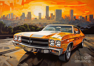 Dancing Rights Managed Images - Muscle car 1970 Chevrolet Chevelle LS6 Royalty-Free Image by Lowell Harann
