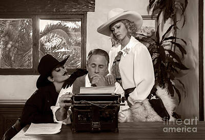 City Scenes Photos - Muses at the Typewriter by Sad Hill - Bizarre Los Angeles Archive
