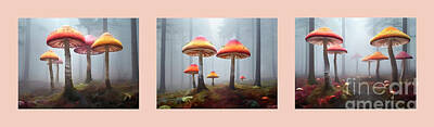 Surrealism Digital Art - Mushroom Wonderland 2 AI by Mike Nellums