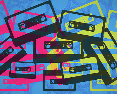 Musicians Painting Rights Managed Images - Music Cassette Pop Art Royalty-Free Image by Dan Sproul