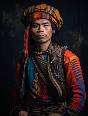 Musicians Royalty Free Images - Musician  dancer  Youth  from  Bahnar  People  Vietna  dfe  b  a  ef  fc, by Asar Studios Royalty-Free Image by Romed Roni
