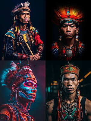 Musicians Royalty Free Images - Musician  Dancer  Youth  from  Dayak  Tribe  Borneo  e  bffb  cdf  c  a  af, by Asar Studios Royalty-Free Image by Romed Roni