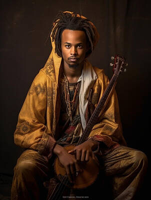 Musicians Royalty Free Images - Musician  Dancer  Youth  from  Suri  Tribe  Ethiopia    eaf  e  f    , by Asar Studios Royalty-Free Image by Romed Roni
