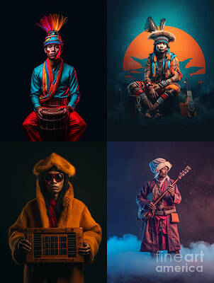 Celebrities Royalty-Free and Rights-Managed Images - Musician  from  Batak  Tribe  Indonesia    Surreal  by Asar Studios by Celestial Images