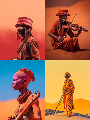 Musicians Royalty Free Images - Musician  from  Himba  Namibia    Surreal  Cinematic    c  f  ff  f  c, by Asar Studios Royalty-Free Image by Romed Roni
