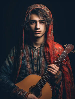 Musicians Royalty Free Images - Musician  Youth  from  Armenia  extremely  handsome    f  af  c  a  caaefaeab, by Asar Studios Royalty-Free Image by Romed Roni