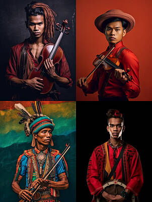 Musicians Royalty Free Images - Musician  Youth  from  Dani  Tribe  Indonesia  exreme  bca  c  de  bbc  efc, by Asar Studios Royalty-Free Image by Romed Roni