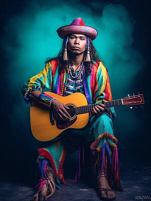 Musicians Royalty Free Images - Musician  Youth  from  Tunica    Biloxi  Tribe  USA  ex  aea    b  bbc  fdadffb, by Asar Studios Royalty-Free Image by Romed Roni