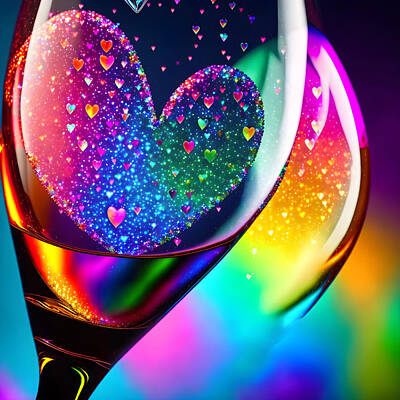 Food And Beverage Digital Art - My Rainbow Valentine by Carol Lowbeer