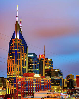 Royalty-Free and Rights-Managed Images - Nashville Tennessee Industrial Cityscape at Dawn by Gregory Ballos
