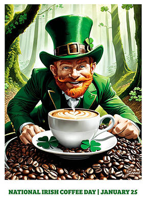 Digital Art - National Irish coffee day by Greg Joens