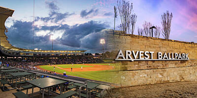 Royalty-Free and Rights-Managed Images - Naturals Baseball Stadium Panoramic Collage At Arvest Park - Springdale Arkansas by Gregory Ballos