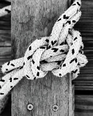 The Rolling Stones - Nautical Rope in Black and White by Nicole Freedman