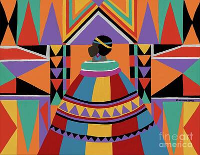 Synthia Saint James Royalty-Free and Rights-Managed Images - Ndebele Woman by Synthia SAINT JAMES