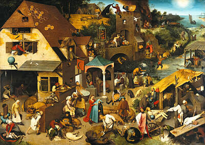 Design Turnpike Books Royalty Free Images - Netherlandish Proverbs Royalty-Free Image by Pieter Brueghel the Elder