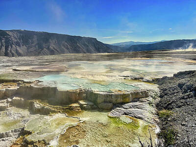 Easter Egg Hunt - New Blue Spring at Mammoth Hot Springs by Judy Vincent