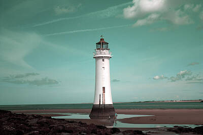 Surrealism Digital Art Rights Managed Images - New Brighton Lighthouse, New Brighton, Wallasey, England 3 - Surreal Art by Ahmet Asar Royalty-Free Image by Celestial Images