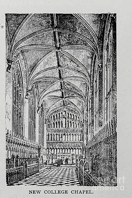 City Scenes Photos - New Collage Chapel ac2 by Historic Illustrations