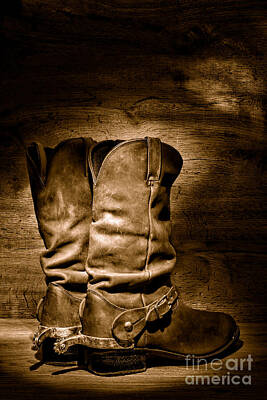 Landmarks Royalty-Free and Rights-Managed Images - New Cowboy Boots - Sepia by American West Legend