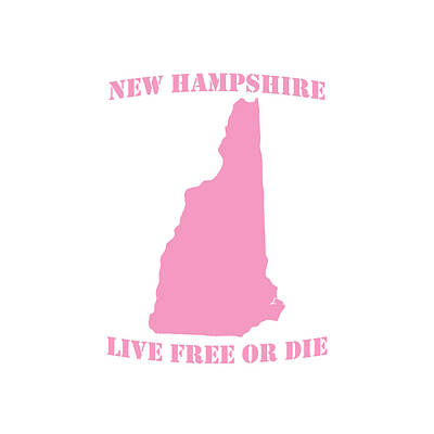 Modern Man Classic London Rights Managed Images - New Hampshire State Motto Pink Royalty-Free Image by Grace Joy Carpenter
