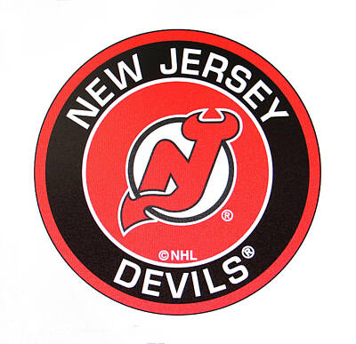 Crazy Cartoon Creatures - New Jersey Devils Circle by Allen Beatty