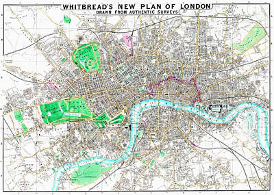 Drawings - New plan of London by J Whitbread