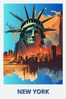 Jazz Royalty Free Images - New York Poster2 Royalty-Free Image by CIKA Artist