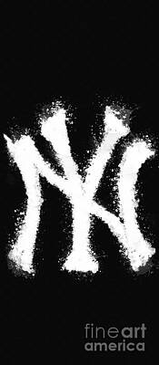 Abstract Skyline Photos - New York Yankees Black and White by Stefano Senise