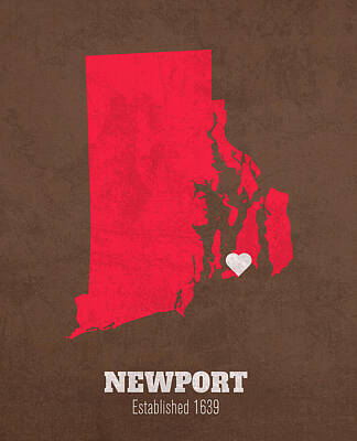 The Modern Diner - Newport Rhode Island City Map Founded 1639 Brown University Color Palette by Design Turnpike