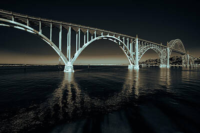 Fun Facts Royalty Free Images -  Yaquina Bay Bridge, Newport Oregon, Monochrome Royalty-Free Image by Jason McPheeters