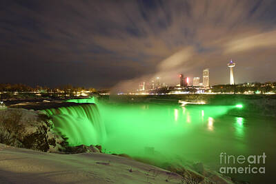 Nothing But Numbers Royalty Free Images - Niagara Falls At Night In Winter Royalty-Free Image by Sheila Lee