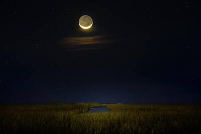 Mark Andrew Thomas Royalty Free Images - Night of the Crescent Moon Royalty-Free Image by Mark Andrew Thomas