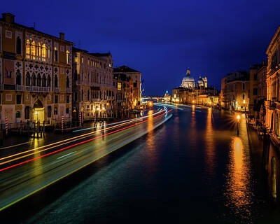 Global Design Shibori Inspired Rights Managed Images - Night On The Grand Canal Royalty-Free Image by Chris Lord