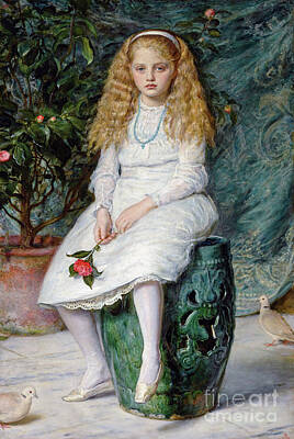 Cities Paintings - Nina - Daughter Of Frederick Lehmann Esq  by Sad Hill - Bizarre Los Angeles Archive