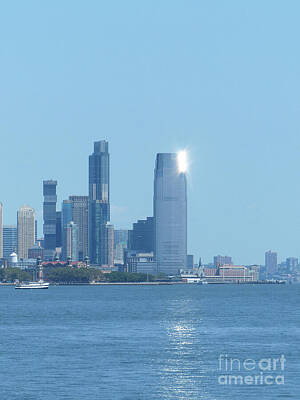 City Scenes Photos - NJ From Staten Island Ferry 3 by Connie Sloan