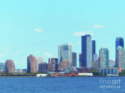 Skylines Royalty Free Images - NJ From Staten Island Ferry Soft Royalty-Free Image by Connie Sloan