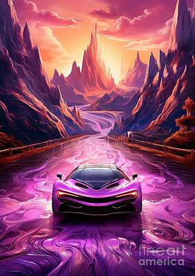 Surrealism Drawings Royalty Free Images - No01455 McLaren F1 Royalty-Free Image by Clark Leffler