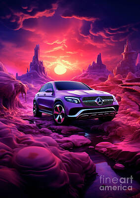 Surrealism Drawings - No01487 Mercedes-Benz GLE Coupe by Clark Leffler