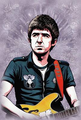 Musician Paintings - Noel Gallagher, Music Star by Sarah Kirk