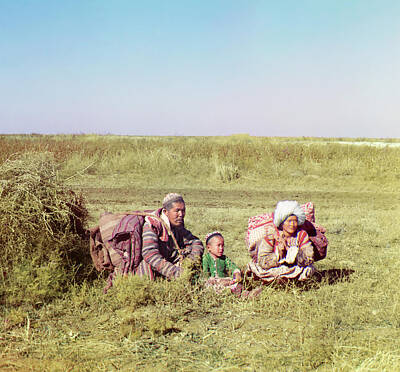 Patriotic Signs Rights Managed Images - Nomadic Kyrgyz family on the Golodnaya Steppe in Uzbekistan, 1911 by Sergei Prokudin-Gorskii Royalty-Free Image by Timeless Images Archive