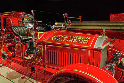 Hood Ornaments And Emblems - North Charleston Fire Museum  by Steve Rich
