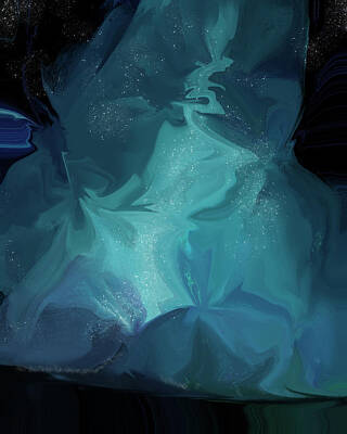 Digital Art - Northern Lights Abstract - 3 - Blue - Contemporary Painting by Studio Grafiikka
