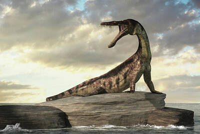 Reptiles Digital Art - Nothosaurus by Daniel Eskridge