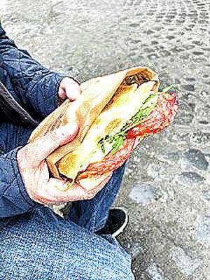 Global Design Shibori Inspired - Now, Thats A Sandwich - Mangia by Allen Beatty