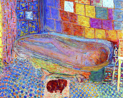 Nudes Paintings - Nude in a Bathtub by Jon Baran