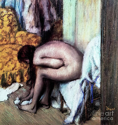 Discover Inventions - Nude Woman Drying Her Foot II by Edgar Degas 1886 by Edgar Degas