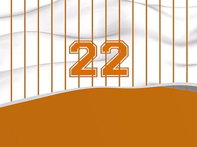 Baseball Royalty Free Images - Number 22 Over White And Orange Bseball Fashion Royalty-Free Image by Alberto RuiZ
