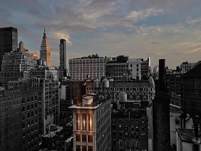 Surrealism Rights Managed Images - NYC Rooftop Skyline Royalty-Free Image by Carol Whaley Addassi